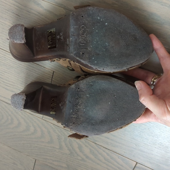 Suede heeled clogs size 37/6 - Picture 6 of 11